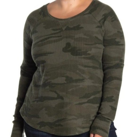 Sweet Romeo Tops - SWEET ROMEO Thermal Pullover Top green